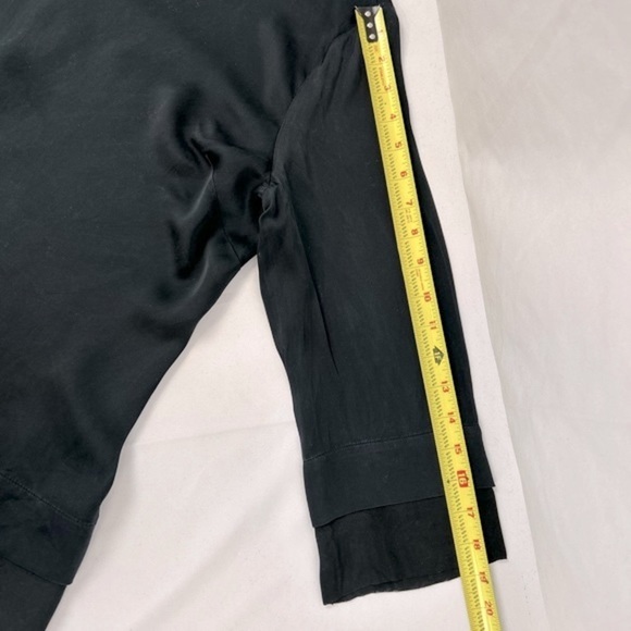 Brooks Brothers Charmeuse & Chiffon silk blouse 3/4 sleeves in Black size 12 - Picture 9 of 9